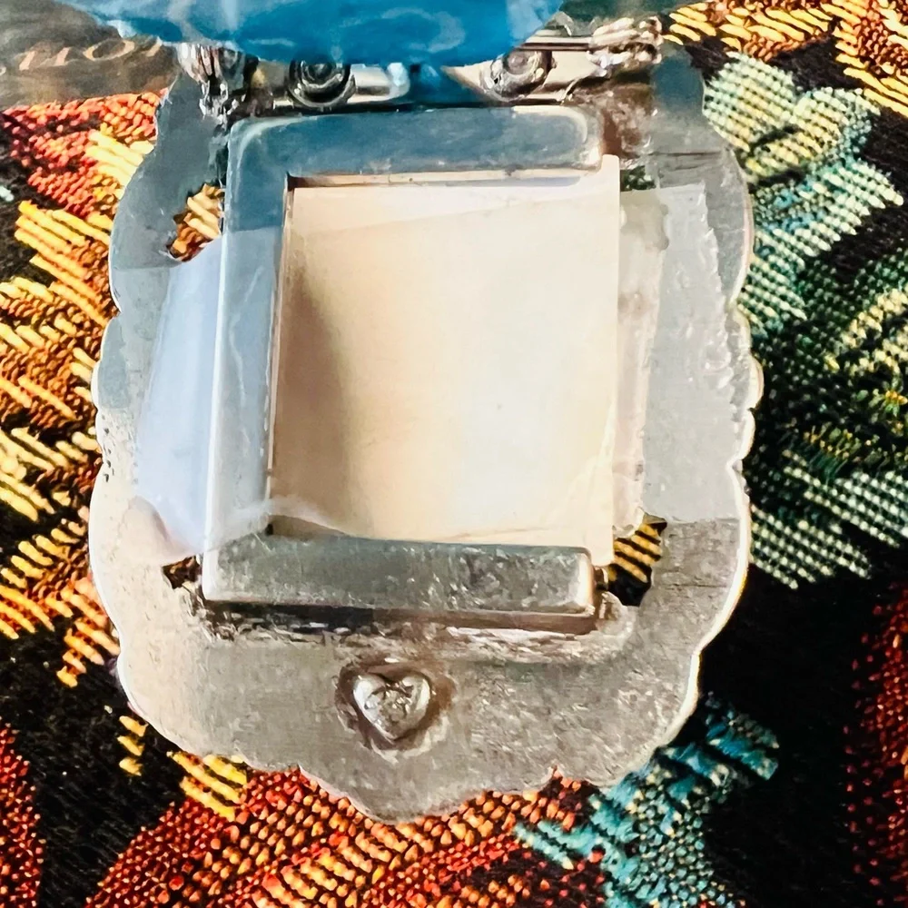 Brighton  Silver Metal Lapel Pin Pinback Brooch Picture Frame